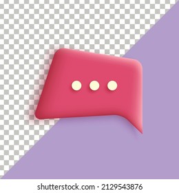 3d pink speech bubble chat icon sticker concept Banner vector