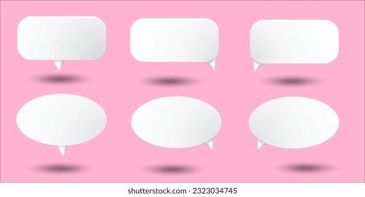 3.ª burbuja de habla rosa chat colección de íconos de colección de afiches y pegatinas Banner