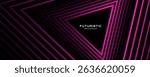 3D pink techno abstract background overlap layer on dark space with triangles lines effect decoration. Modern graphic design element stripes style concept for web, flyer, card, or brochure cover
