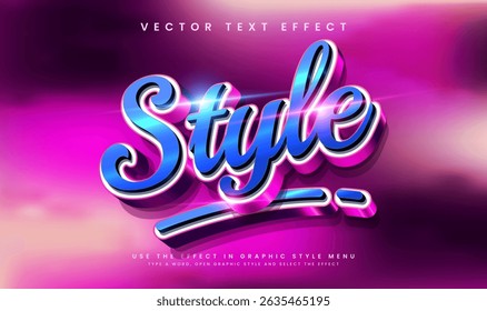 3d Pink Trendy Style Editable Text Effect. Modern Young Concept.