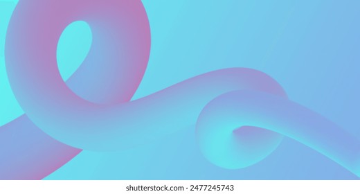 3d pipe on white background. Wavy dynamic gentle blue figure with gradient . Vector illustration. Modern creative design for your business Abstract futuristic web,sites template announcement invitatio