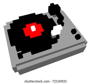 3D pixel cartoon style turntable