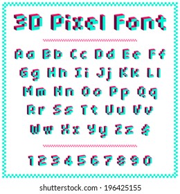 3d pixel font