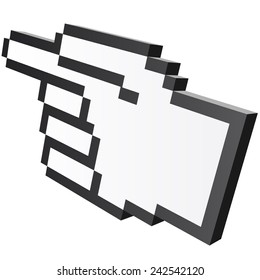 3D Pixel graphic hand - forefinger