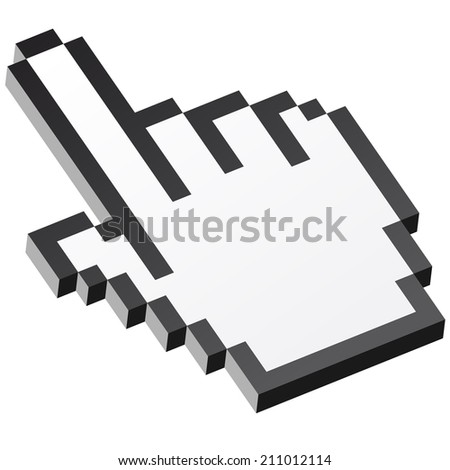 3D Pixel graphic hand - forefinger