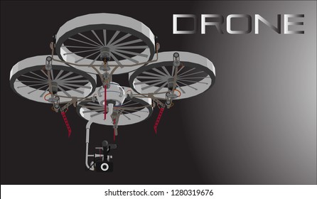 3d Plane Drones Vector Stock Vector (Royalty Free) 1280319676 ...