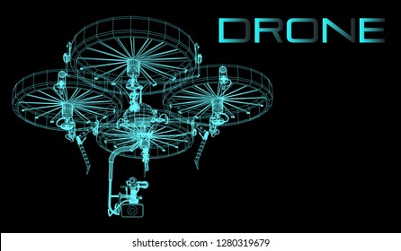 3D plane drones vector