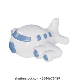 3d plane icon. Jet flight and travel symbol.. White Airplane delivery, vacation tourism icon . 3d rendering. Vector illustration