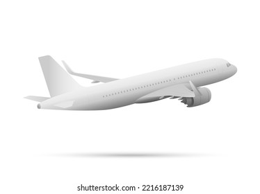 3d plane visualization in bright white color seen from the back side