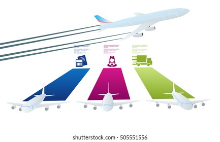 3d planes and line info graphics