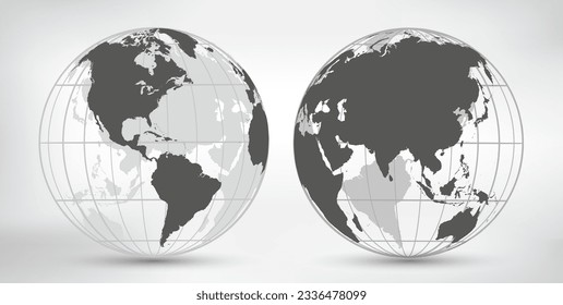 Icono del planeta Tierra 3d. Esfera mundial.