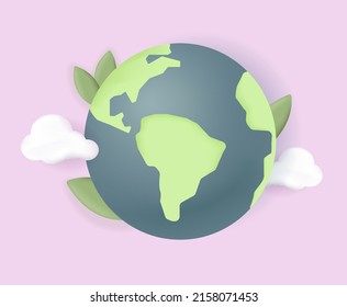 3d planet Earth on an isolated background. Vector illustration