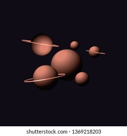 3d Planet isolated on black background