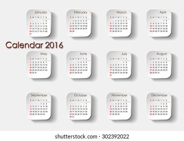 3d planning calendar 2016 each month are on separate tiles, which can be detached and used separately