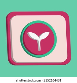 3D plant button icon, as a guide for healthy and environmentally friendly living, the best for your property image