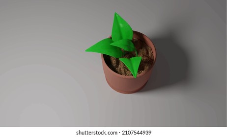 Planta 3D en el fondo de la olla. 3.ª ilustración