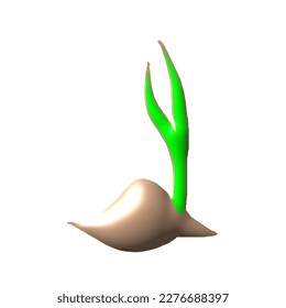 3d plant seed icon. for Scout symbols, nature lover symbols, or company business logos related to plants.