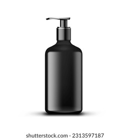 3D Plastic Bottle With Dispenser Pump For Liquid Soap. EPS10 Vector