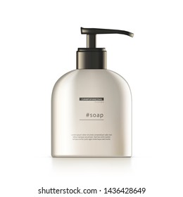 3D Plastic Bottle With Dispenser Skin Care Soap. EPS10 Vector