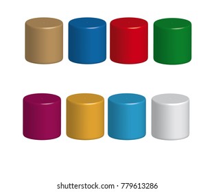 3D plastic container set cylinder concept design element vector