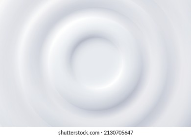 3d plastic neomorphism vector illustration. Realistic soft white figures with geometric concave and convex surface of circle shape and gradient light effect, abstract minimal neumorphic background