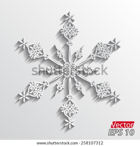 3d plastic snow flake / vector illustration eps10