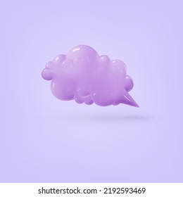 3d plastic speech bubble. Realistic cartoon glossy speech bubble icon. Chatting box, message box, web.
