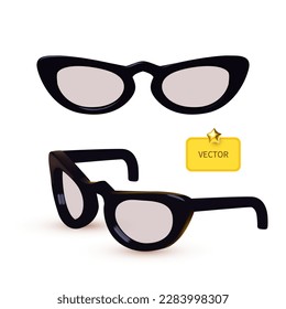 Gafas de sol de plástico 3D en dos esposas. Elemento de vacaciones de verano