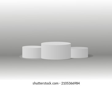 3d platform isolated on white background. Podium for performance or presentation. Vector illustration