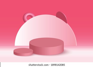 3d platform studio minimal scene with render platform modern 3d studio pink pastel pedestal background