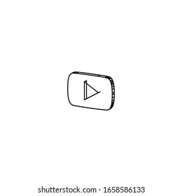 Symbol für 3D-Wiedergabetaste. Multimedia-Symbol. Logo-Design-Element