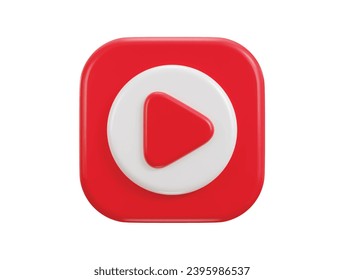 3d play button icon on video clip vector icon illustration