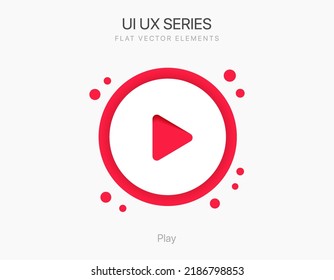 3D play button icon. Start sign. Play music or sound vector element for UI UX, website, mobile app.