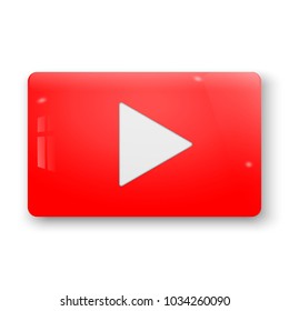 3d Play button icon. Vector illustration