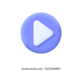 3d play button realistic icon vector concept