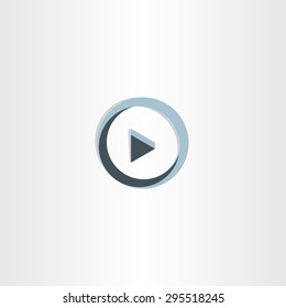3d play icon abstract button symbol