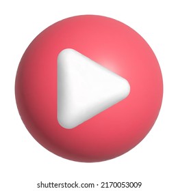 3d play icon. Design for web and mobile app. High quality realistic 3d render