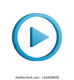 3d play icon vector illustration. 