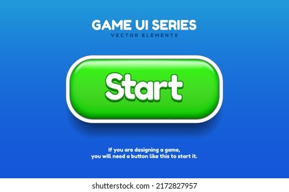 3D play or start button like bubble or candy for mobile game, application, UI UX. Game ui design. Start sign. Play symbol. Stock vector EPS10.