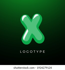 3D playful Letter X, Kids and joy style symbol for school, preschool, comic book, kids zone decoration, festive or baby game logo template. Vector typography design for logotype and monogram