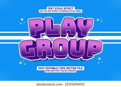 3d Playgroup Cartoon Editable Text Effect