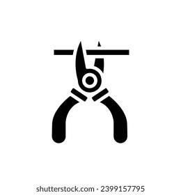 3D Pliers Outline Icon Vector Illustration