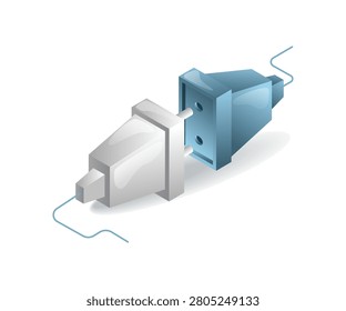 3D Plug and Socket Concept Technology Connection and Data System