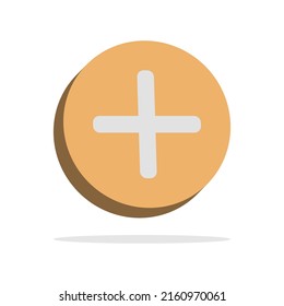 3d plus button in minimal cartoon style
