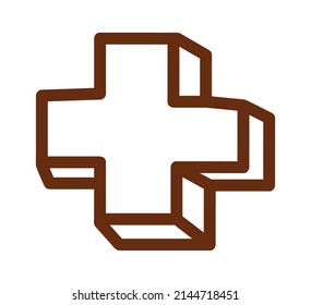 3d plus icon. Vector illustration