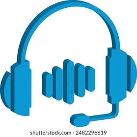 3d Podcast Element Isolated on White Background. Vector Elements in Flat Design.