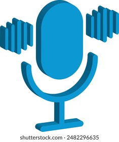 3d Podcast Element Isolated on White Background. Vector Elements in Flat Design.