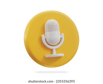 3d podcast microphone icon illustration