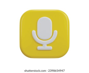 3d podcast microphone icon vector illustration