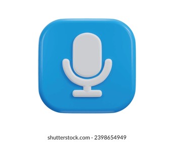 3d podcast microphone icon vector illustration